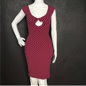 Pink and Black Striped Vintage Dress - Betsey Johnson Black Label